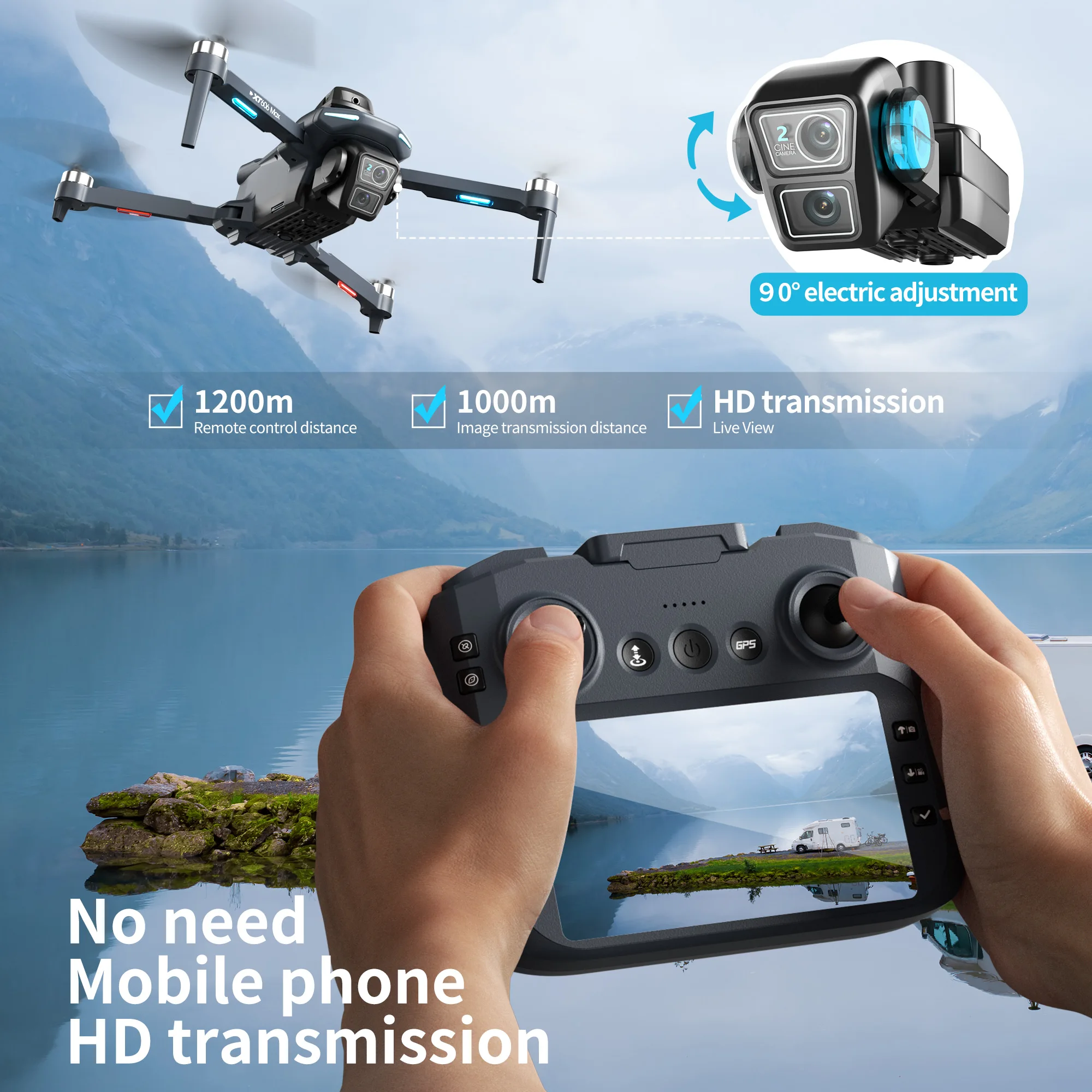 طائرة بدون طيار XT606 MAX GPS  - مراجعة Drone Mapping وسعره